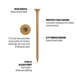 CAMO 3 in. #9 Tan Star Drive Exterior Bugle Head Wood Deck Screws (1750-Count)