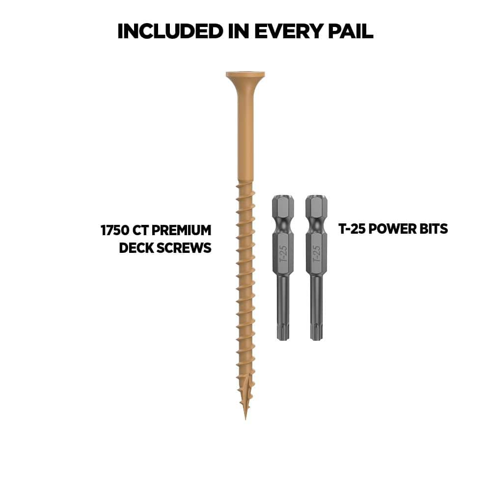 CAMO 3 in. #9 Tan Star Drive Exterior Bugle Head Wood Deck Screws (1750-Count)