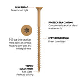 CAMO 3-1/2 in. #10 Tan Star Drive Exterior Bugle Head Wood Deck Screws (250-Count)