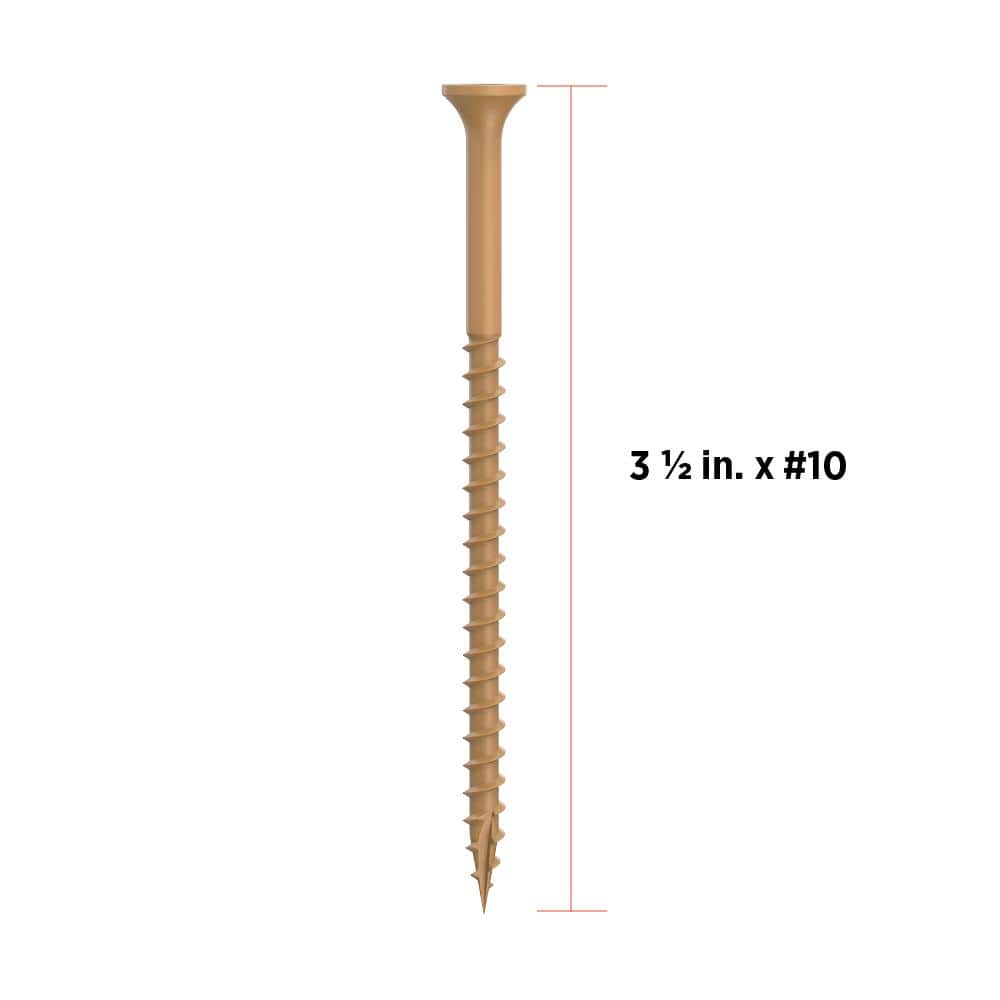 CAMO 3-1/2 in. #10 Tan Star Drive Exterior Bugle Head Wood Deck Screws (250-Count)