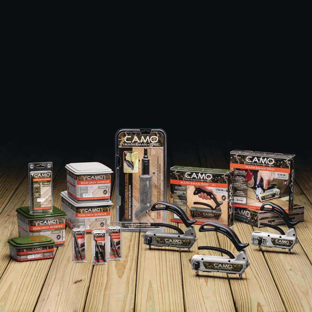 CAMO DeckPac 875 1-⅞ in. Exterior Coated Trimhead Hidden Edge Deck Screws with Marksman Pro-X1 and Driver Bits