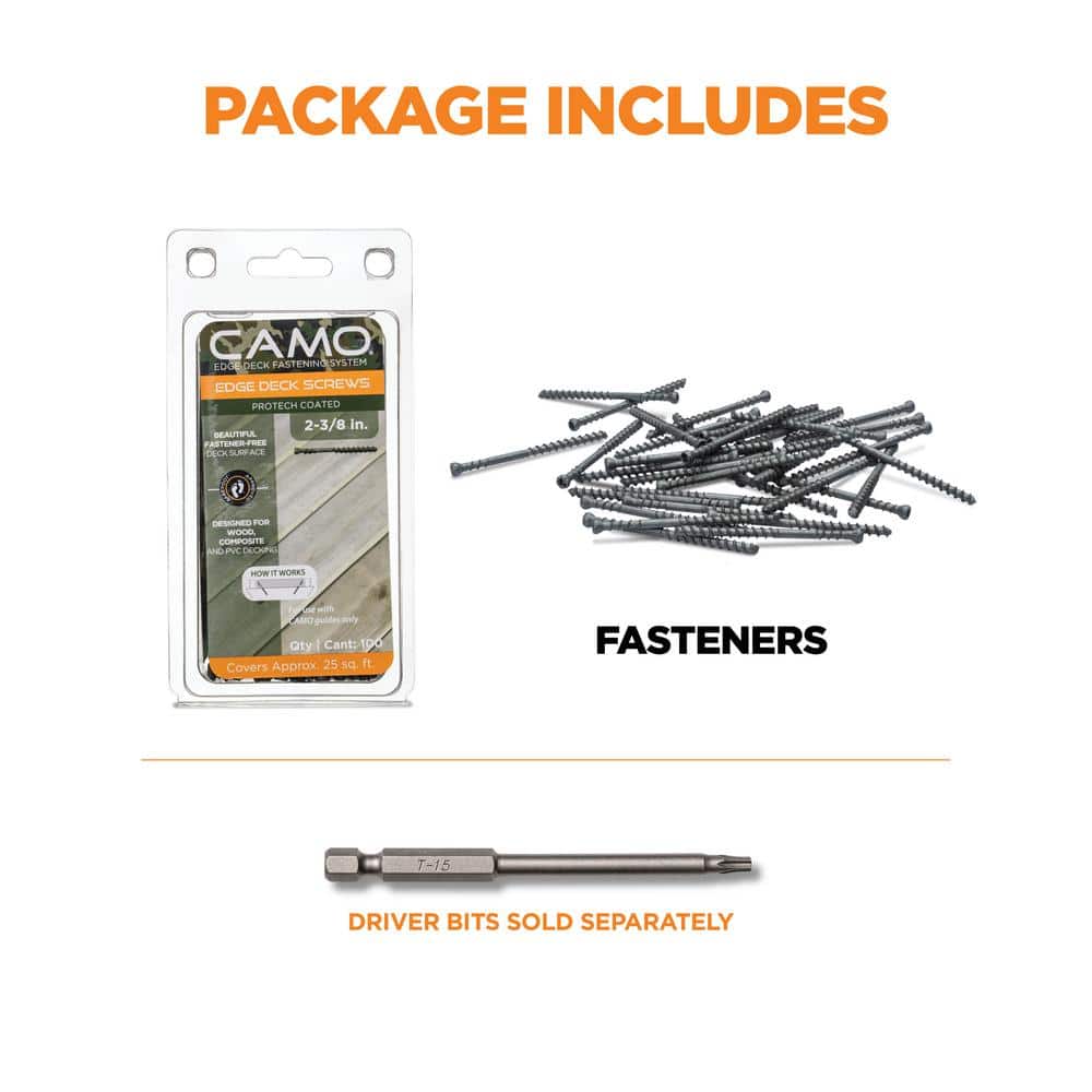 CAMO 2-⅜ in. Exterior Coated Trimhead Hidden Edge Deck Screw (100-Count)