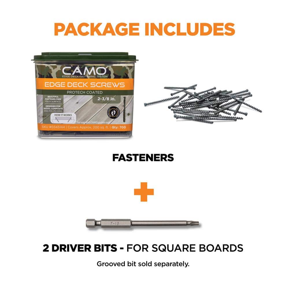 CAMO 2-⅜ in. Exterior Coated Trimhead Hidden Edge Deck Screw (700-Count)