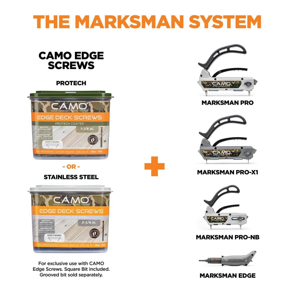 CAMO 1-⅞ in. 316 Stainless Steel Trimhead Hidden Edge Deck Screw (100-Count)