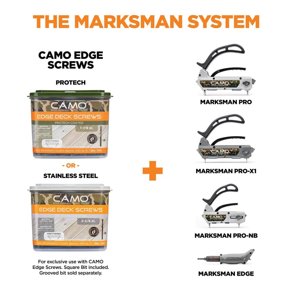CAMO 2-⅜ in. 316 Stainless Steel Trimhead Hidden Edge Deck Screw (100-Count)