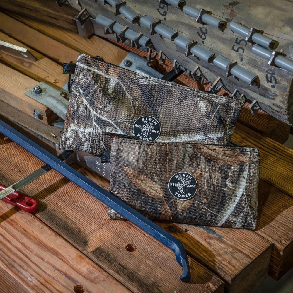 Klein Tools 10 in. Camo Zipper Tool Bag, 2-Pack (12.5 x 7 in. and 10 x 5.5 in.)