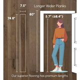 ASPEN FLOORING Cannon Hickory 1/2 in. T x 7.5 in. W Water Resistant Wire Brushed Engineered Hardwood Flooring (31.09 sqft/case)