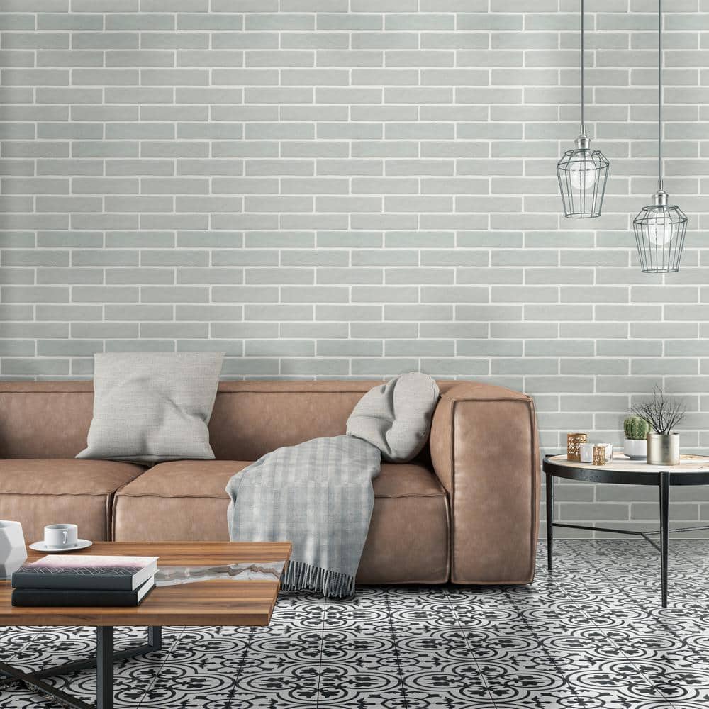 Capella Fog Brick 2 in. x 10 in. Matte Porcelain Floor and Wall Tile (5.15 sq. ft. / case)