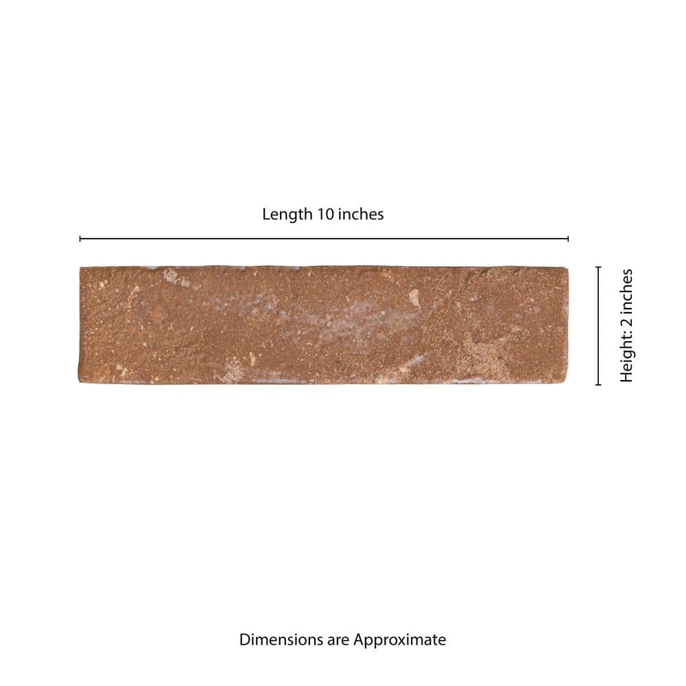MSI Capella Red Brick 2 in. x 10 in. Matte Porcelain Floor and Wall Tile (5.17 sq. ft. / case)