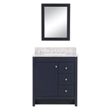 Studio Design Collection Capri 31 in. Blue Bathroom Vanity with Mirror