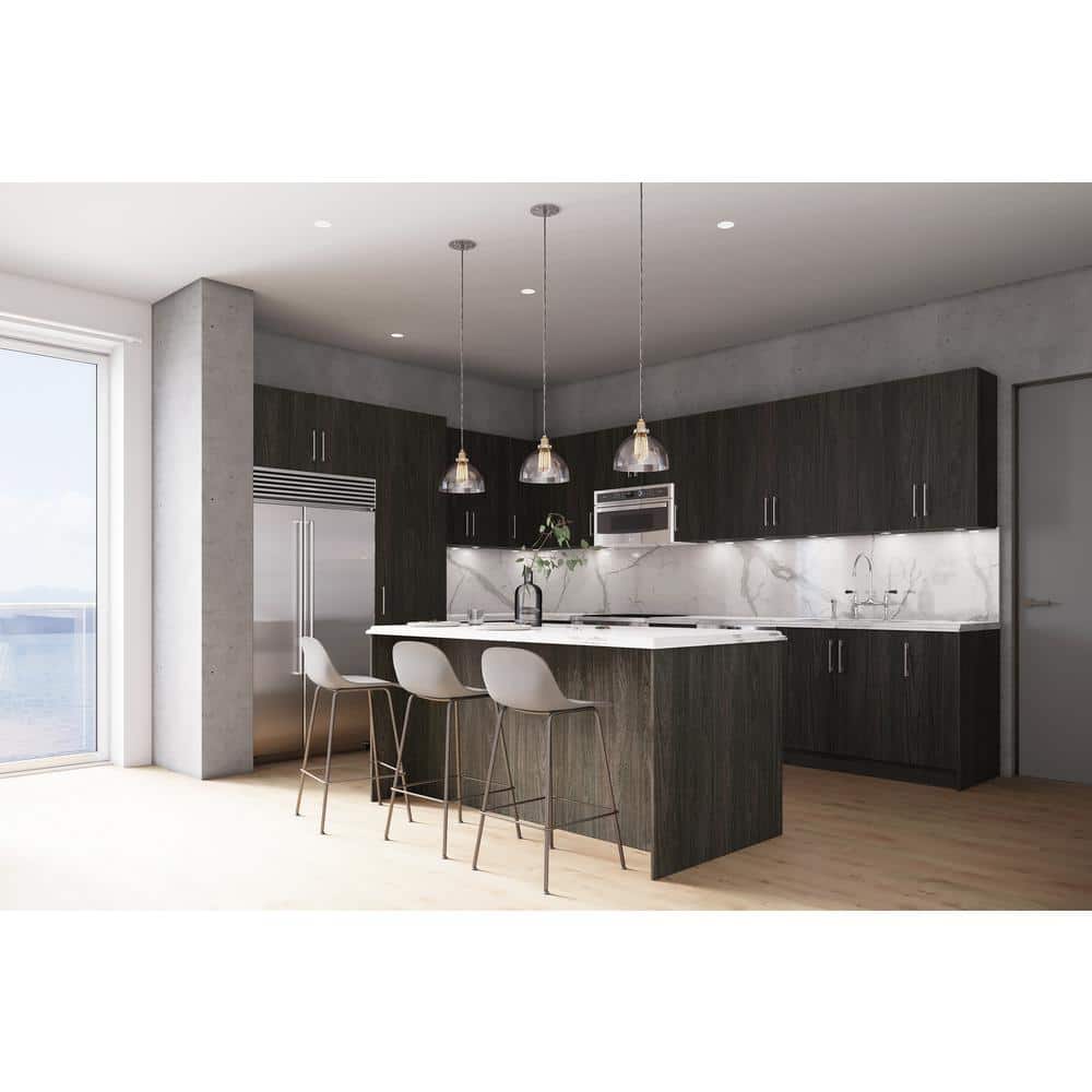 Cambridge Quick Assemble Modern Style, Carbon Marine 12 x 36 in. Wall Kitchen Cabinet (12 in. W x 12 D x 36 in. H)