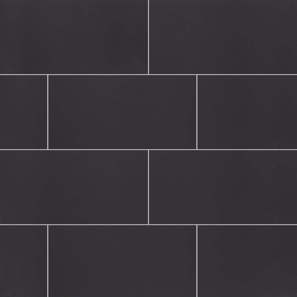 MSI Carbon 12 in. x 24 in. Matte Porcelain Stone Look Floor and Wall Tile (14 sq. ft./Case)
