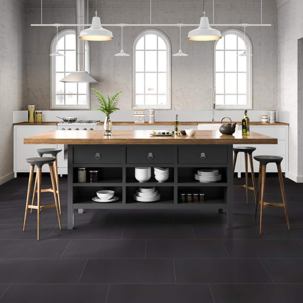 MSI Carbon 12 in. x 24 in. Matte Porcelain Stone Look Floor and Wall Tile (14 sq. ft./Case)