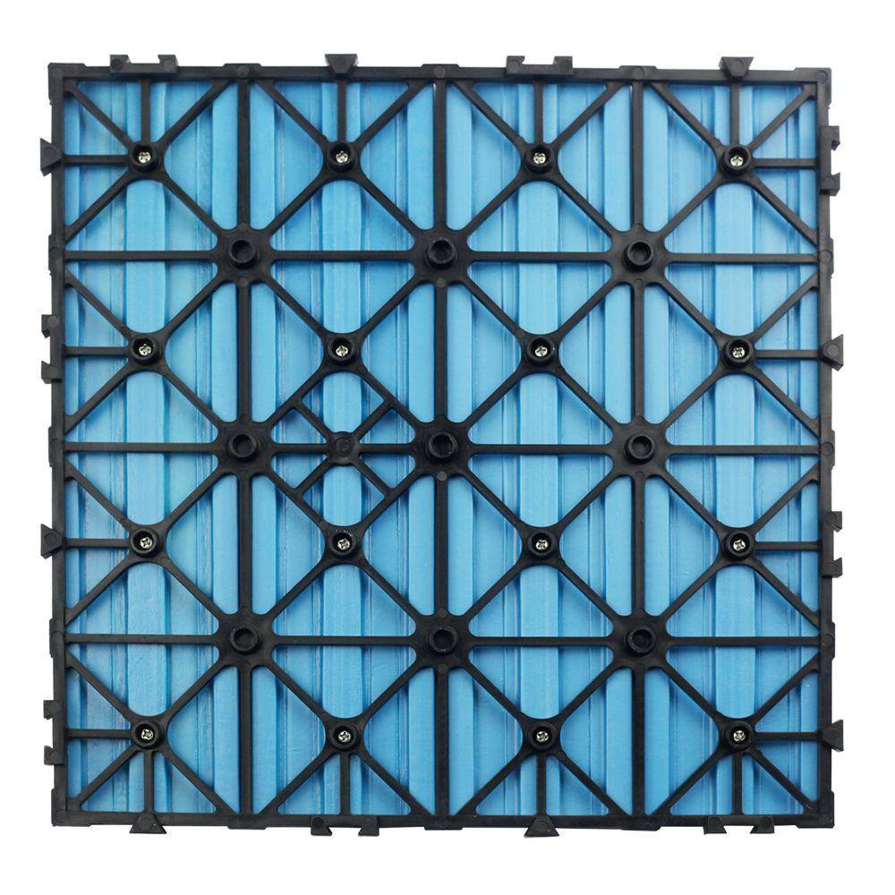 NewTechWood UltraShield Naturale 1 ft. x 1 ft. Quick Deck Outdoor Composite Deck Tile Sample in Caribbean Blue