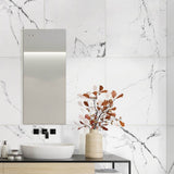 MSI Carrara 24 in. x 24 in. Polished Porcelain Floor and Wall Tile, Marble Look (448 sq. ft. Pallet)
