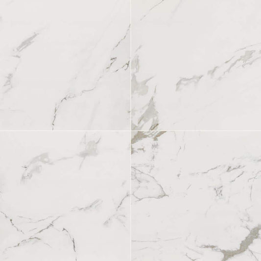 MSI Carrara 24 in. x 24 in. Polished Porcelain Floor and Wall Tile, Marble Look (448 sq. ft. Pallet)
