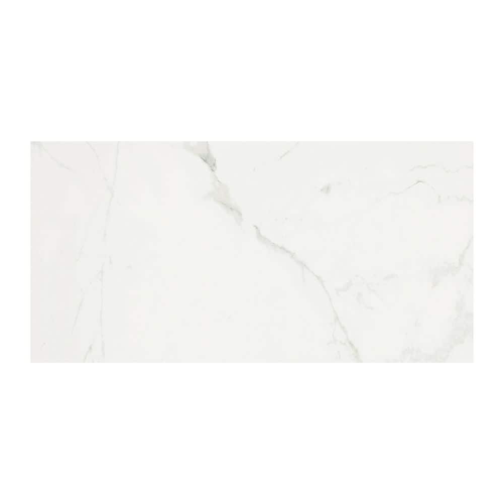 MSI 12 in. x 24 in. Carrara Polished Porcelain Floor and Wall Tile (16 sq. ft./case)