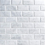 Ivy Hill Tile White Carrara Beveled 3 in. x 6 in. x 9mm Polished Marble Subway Tile (40 Pieces, 5 Sq. Ft. Per Box)