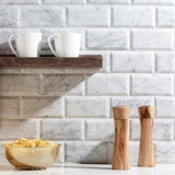 Ivy Hill Tile White Carrara Beveled 3 in. x 6 in. x 9mm Polished Marble Subway Tile (40 Pieces, 5 Sq. Ft. Per Box)
