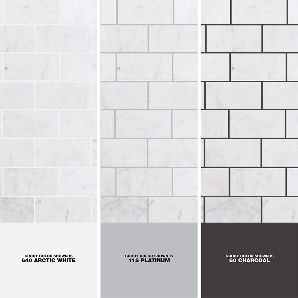 Ivy Hill Tile White Carrara 3 in. x 6 in. x 9mm Polished Marble Subway Tile (40 Pieces, 5 sq. ft. per Box)