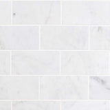 Ivy Hill Tile White Carrara 3 in. x 6 in. x 9mm Polished Marble Subway Tile (40 Pieces, 5 sq. ft. per Box)
