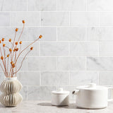 Ivy Hill Tile White Carrara 3 in. x 6 in. x 9mm Polished Marble Subway Tile (40 Pieces, 5 sq. ft. per Box)