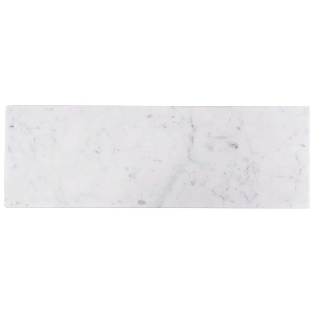 Ivy Hill Tile White Carrara 4 in. x 12 in. x 9mm Polished Marble Subway Tile (30 Pieces, 10 sq. ft. per Box)