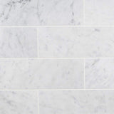 Ivy Hill Tile White Carrara 4 in. x 12 in. x 9mm Polished Marble Subway Tile (30 Pieces, 10 sq. ft. per Box)