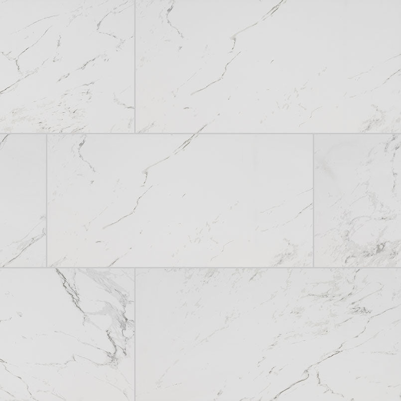 MSI Carrara 12 in. x 24 in. Matte Porcelain Floor and Wall Tile (16 sq. ft. per case)