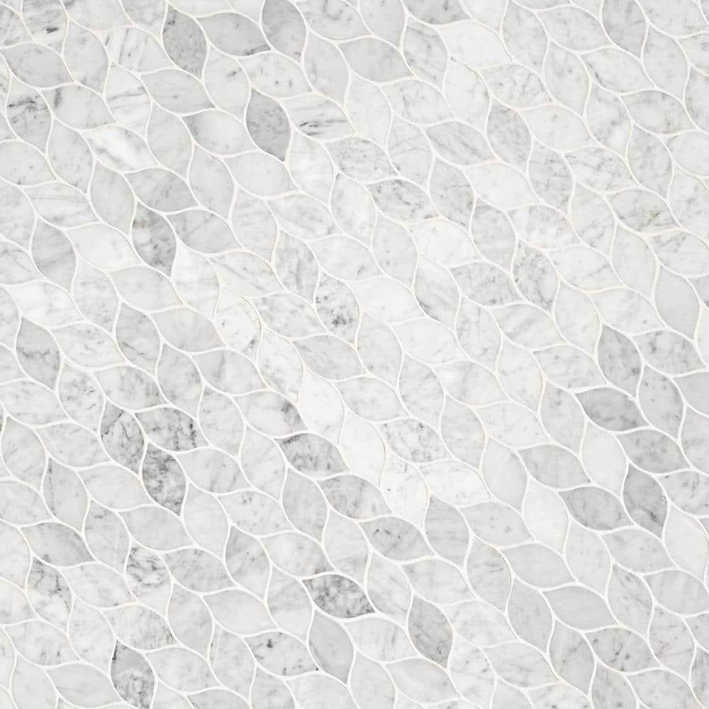 MSI Carrara White Blanco 12 in. x 13 in. Honed Marble Floor and Wall Tile (10.8 sq. ft./Case)