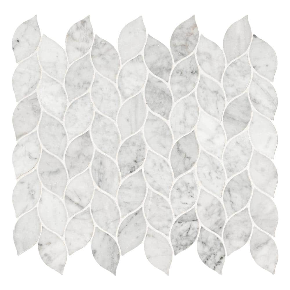 MSI Carrara White Blanco 12 in. x 13 in. Honed Marble Floor and Wall Tile (10.8 sq. ft./Case)