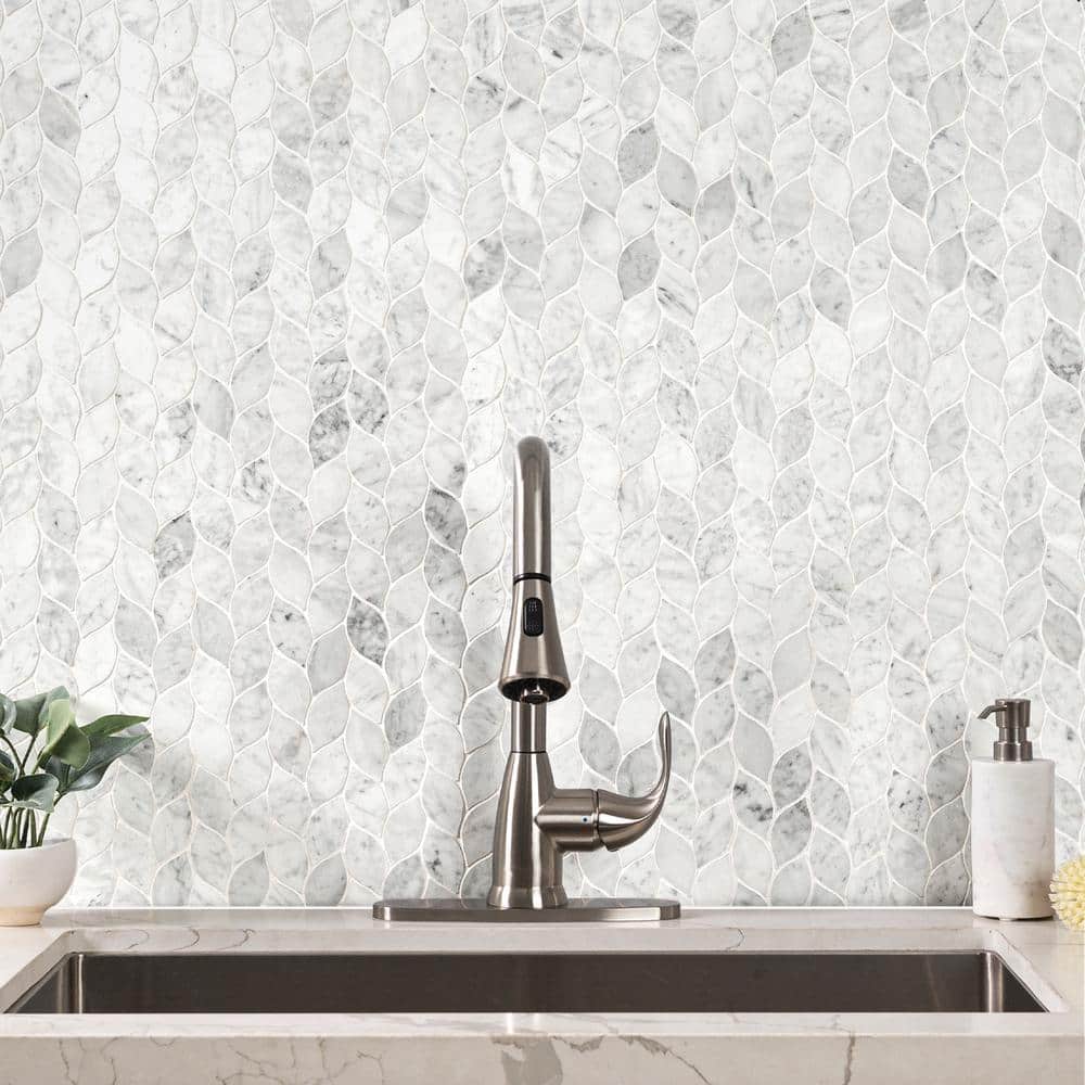 MSI Carrara White Blanco 12 in. x 13 in. Honed Marble Floor and Wall Tile (10.8 sq. ft./Case)