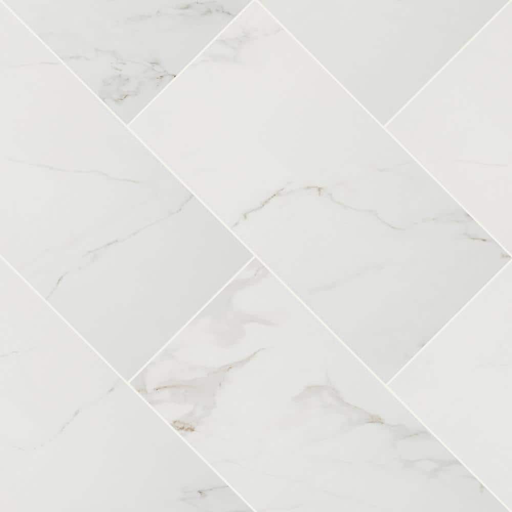 MSI Carrara White 12 in. x 24 in. Matte Porcelain Stone Look Floor and Wall Tile (16 sq. ft. /Case)