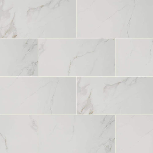 MSI Carrara White 12 in. x 24 in. Matte Porcelain Stone Look Floor and Wall Tile (16 sq. ft. /Case)