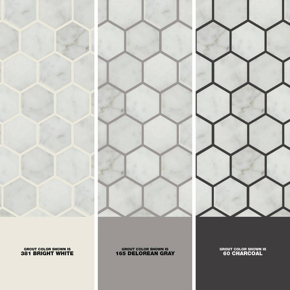 MSI Carrara White Hexagon 12 in. x 12 in. x 10 mm Polished Marble Mesh-Mounted Mosaic Floor and Wall Tile (10 sq. ft. / Case)