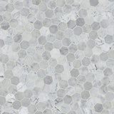 MSI Carrara White Hexagon 12 in. x 12 in. x 10 mm Polished Marble Mesh-Mounted Mosaic Floor and Wall Tile (10 sq. ft. / Case)