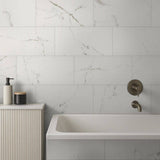 MSI Carrara White 12 in. x 24 in. Matte Porcelain Stone Look Floor and Wall Tile (16 sq. ft. /Case)