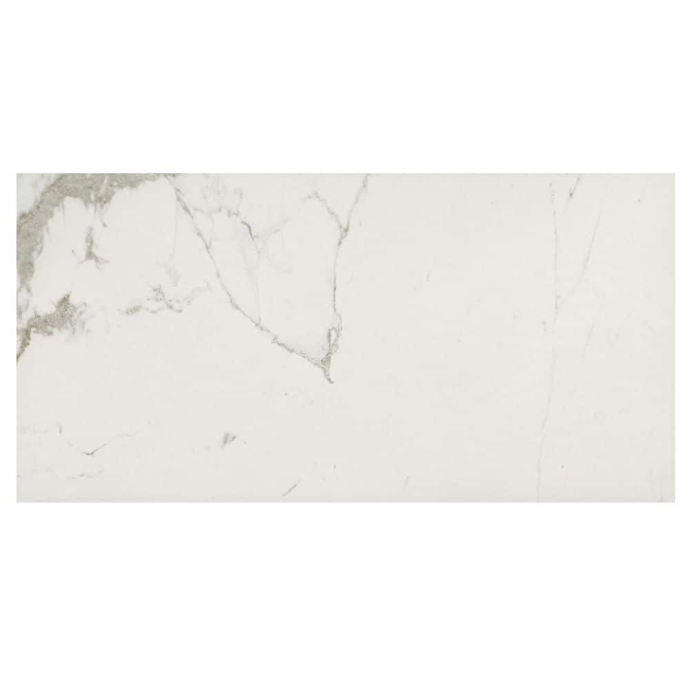 MSI Carrara White 12 in. x 24 in. Matte Porcelain Stone Look Floor and Wall Tile (16 sq. ft. /Case)