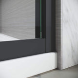 CASAINC 50-54 in. W x 72 in. H Sliding Adjustable Semi-Frameless Shower Door in Matte Black with Thick Clear Tempered Glass