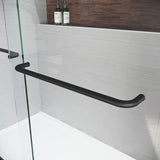 CASAINC 44-48 in. W x 72 in. H Sliding Adjustable Semi-Frameless Shower Door in Matte Black with Thick Clear Tempered Glass