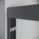 CASAINC 44-48 in. W x 72 in. H Sliding Adjustable Semi-Frameless Shower Door in Matte Black with Thick Clear Tempered Glass