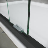 CASAINC 44-48 in. W x 72 in. H Sliding Adjustable Semi-Frameless Shower Door in Matte Black with Thick Clear Tempered Glass