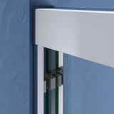 CASAINC 56-60 in. W x 72 in. H Sliding Adjustable Semi-Frameless Shower Door in Chrome with Thick Clear Tempered Glass