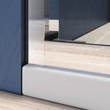 CASAINC 56-60 in. W x 72 in. H Sliding Adjustable Semi-Frameless Shower Door in Chrome with Thick Clear Tempered Glass