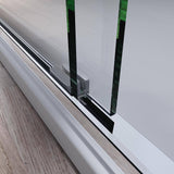 CASAINC 56-60 in. W x 72 in. H Sliding Adjustable Semi-Frameless Shower Door in Chrome with Thick Clear Tempered Glass