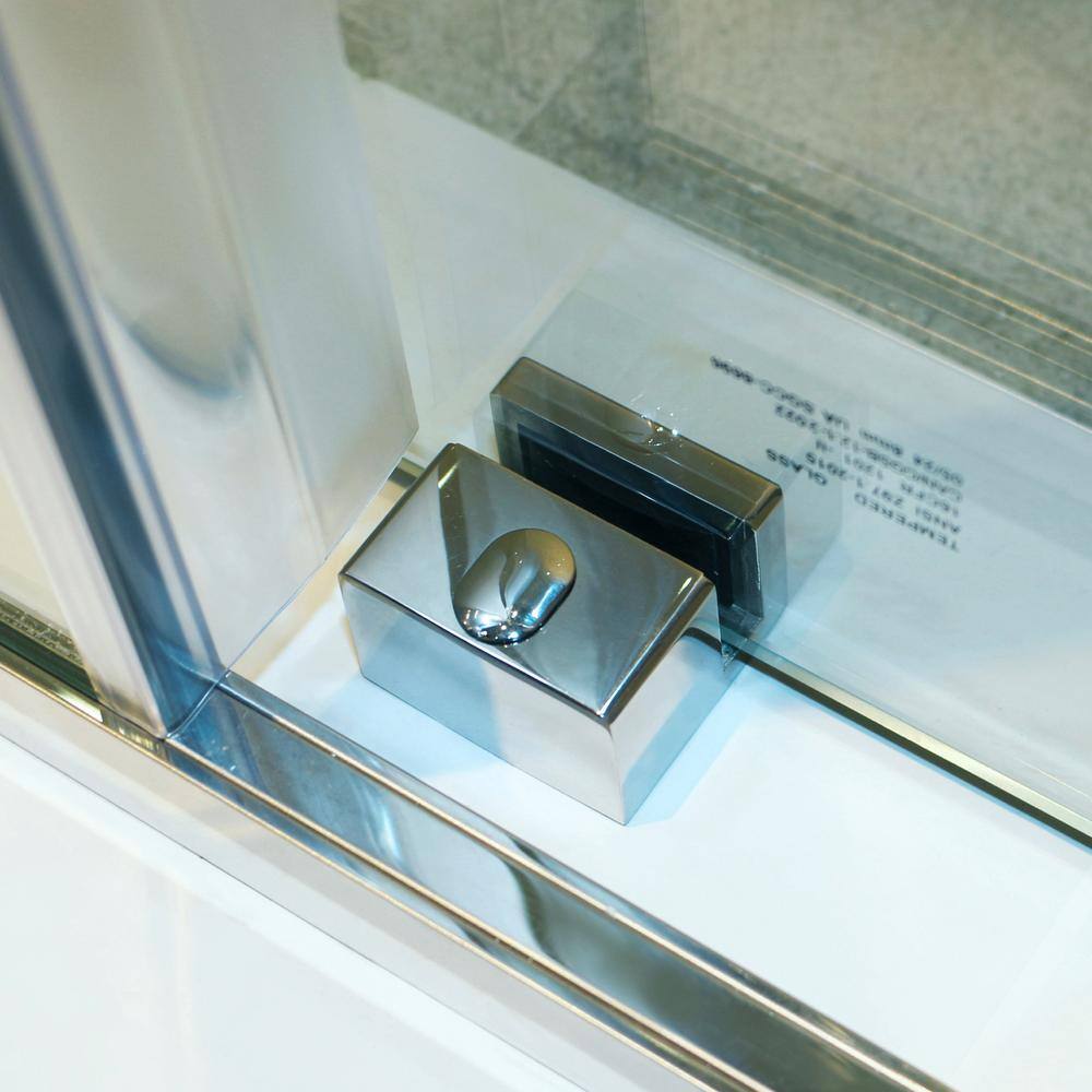CASAINC 56-60 in. W x 75 in. H Single Sliding Semi-Frame 304 Stainless Steel Shower Door in Chrome with 5/16 in. Clear Glass