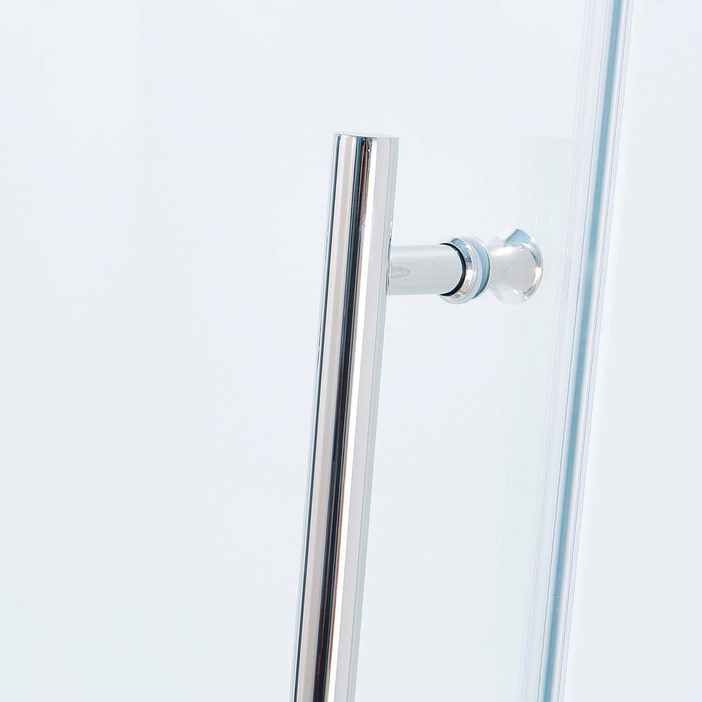 CASAINC 56-60 in. W x 75 in. H Single Sliding Semi-Frame 304 Stainless Steel Shower Door in Chrome with 5/16 in. Clear Glass