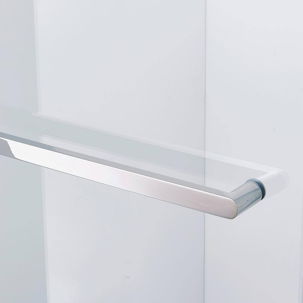 CASAINC 56-60 in. W x 75 in. H Single Sliding Semi-Frame 304 Stainless Steel Shower Door in Chrome with 5/16 in. Clear Glass