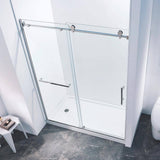 CASAINC 56-60 in. W x 75 in. H Single Sliding Semi-Frame 304 Stainless Steel Shower Door in Chrome with 5/16 in. Clear Glass