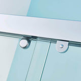 CASAINC 44-48 in. W x 75 in. H Double Sliding Aluminum Alloy Frame Shower Door in Chrome with 5/16 in. Clear Glass